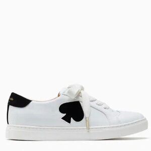 Kate Spade Fez White Tennis Shoes Sneakers Luxury Black Logo Size 7 Women's